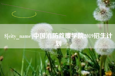 达州中国消防救援学院2019招生计划
